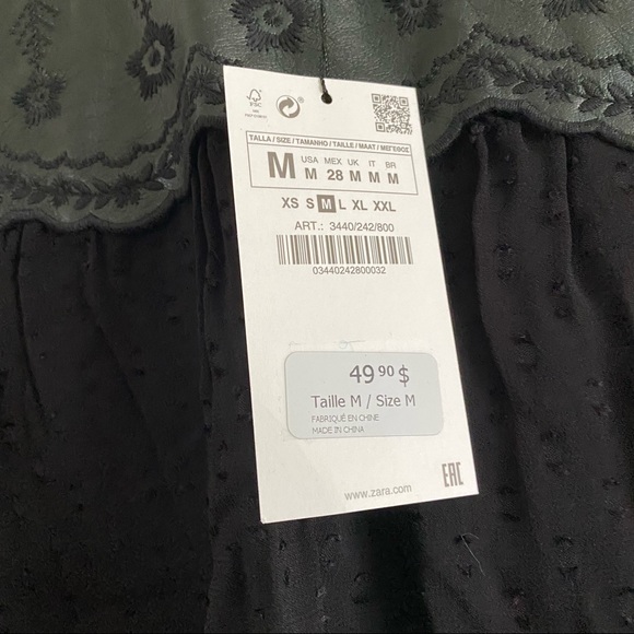 Sheer faux leather embroidered blouse - Picture 13 of 13